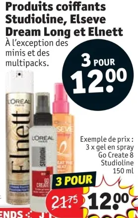 Offre: Produits coiffants