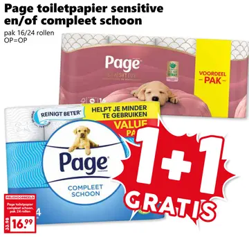 Aanbieding: Page tolletpapier en/of compleet schoon