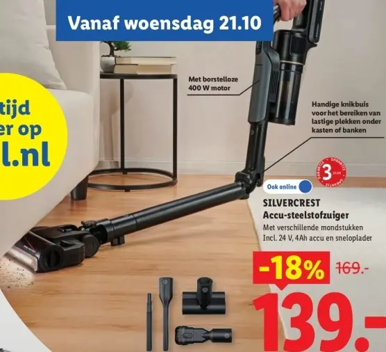 Aanbieding: Accu-steelstofzuiger