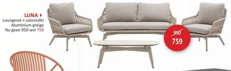 Promotie: Luna Loungeset + salontafel
