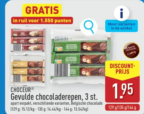 Promotie: Gevulde chocoladerepen