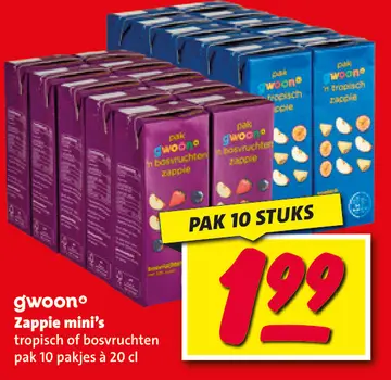 Aanbieding: G'woon  Zappie mini's tropisch of bosvruchten