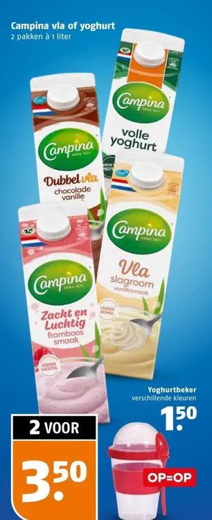 Aanbieding: Campina vla of yoghurt