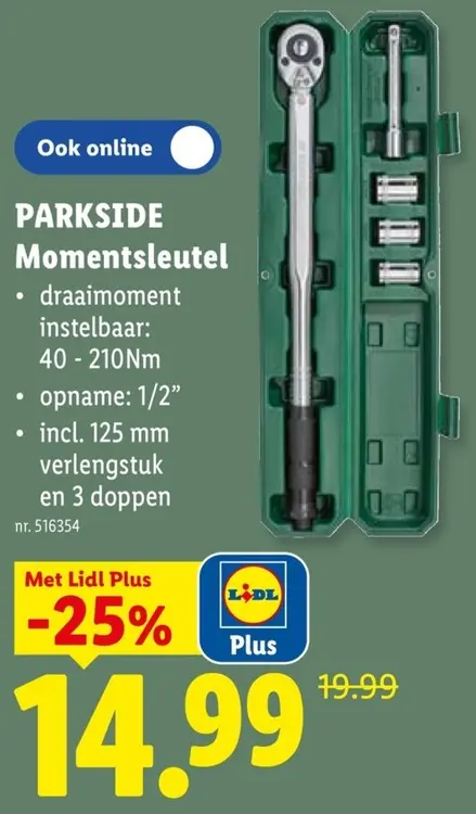 Promotie: PARKSIDE Momentsleutel