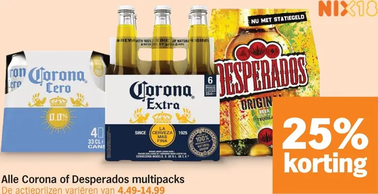 Aanbieding: Corona of Desperados multipacks