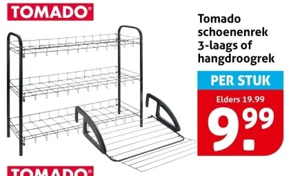 Aanbieding: schoenenrek 3-laags of hangdroogrek