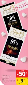 Offre: Tablettes de chocolat Excellence, Création ou Linder Couer