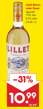 Aanbieding: Lillet Blanc oder Rosé Aperitif