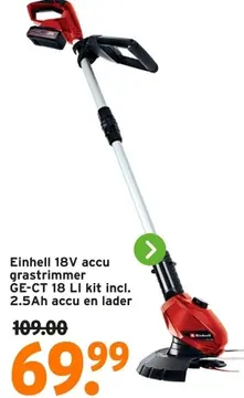 Aanbieding: Einhell 18V accu grastrimmer GE-CT 18 LI kit