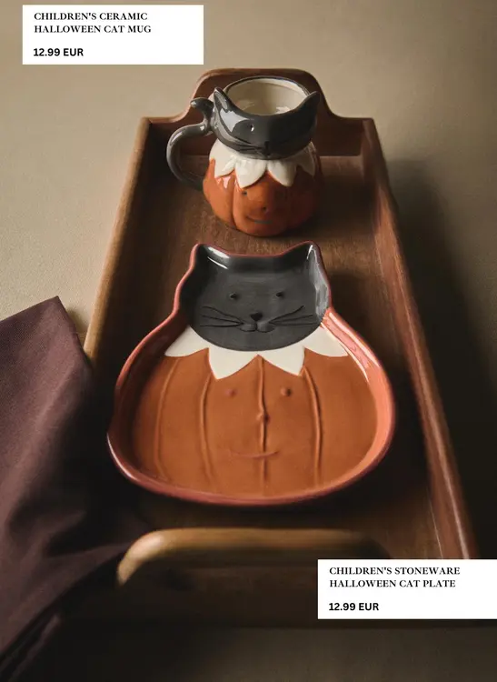 Aanbieding: Children's ceramic halloween cat mug