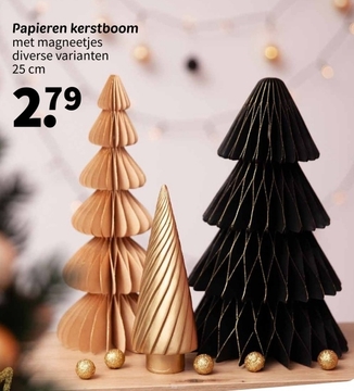 Aanbieding: Papieren kerstboom met magneetjes