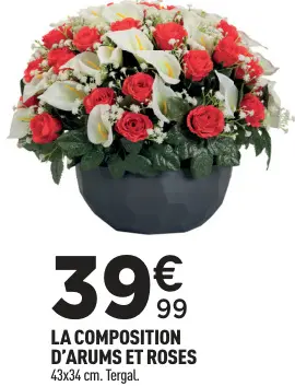 Offre: La composition d'arums et roses