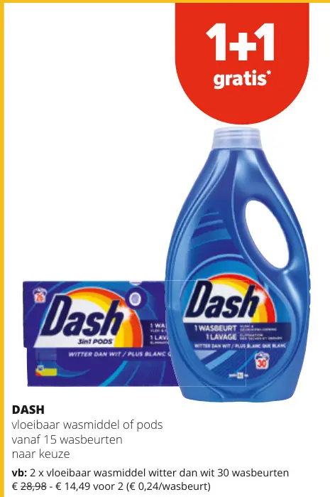 Promotie: vloeibaar wasmiddel of pods