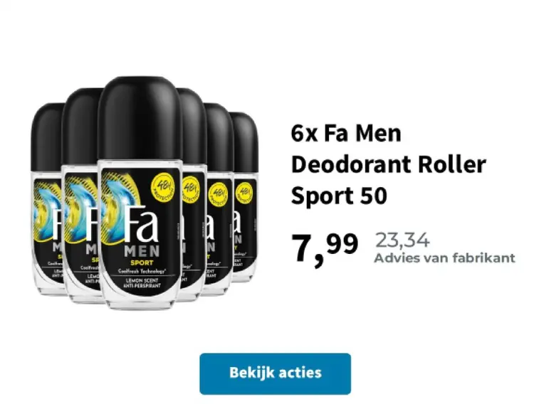 Aanbieding: Fa Men Deodorant Roller Sport 50