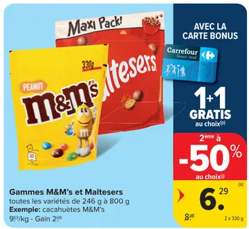 Offre: Gammes M&M's et Maltesers