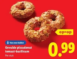 Aanbieding: Gevulde pizzadonut tomaat-basilicum