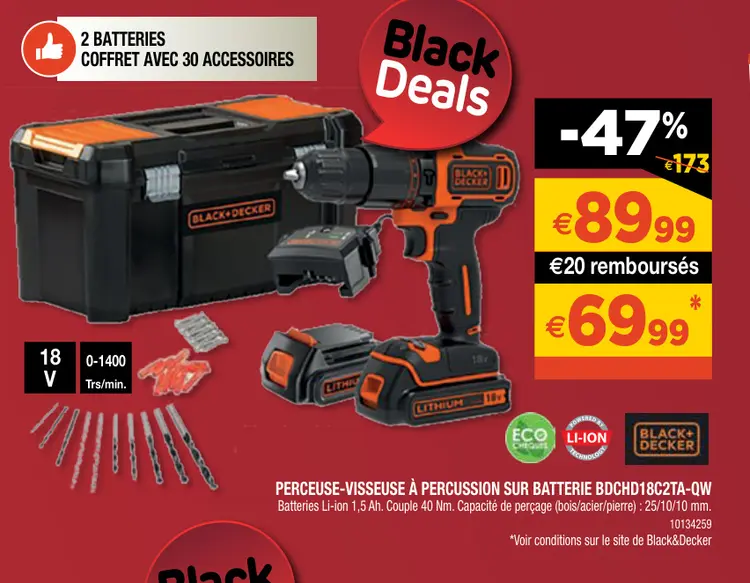 Offre: Perceuse-visseuse à percussion sur batterie