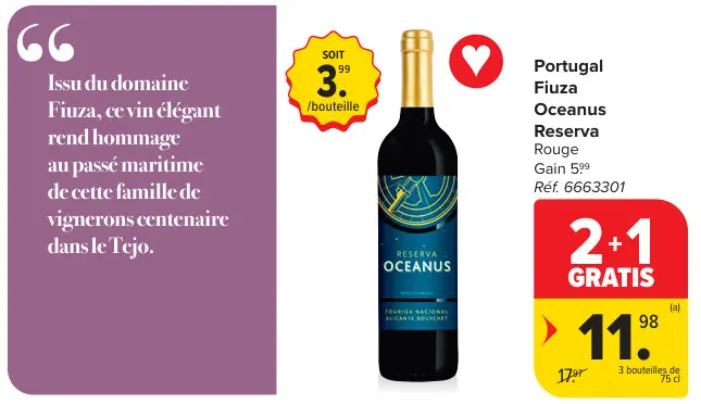 Offre: Portugal Fiuza Oceanus Reserva Rouge