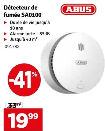 Offre: Détecteur de fumée SA0100