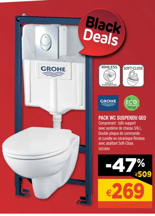 Aanbieding: Pack wc suspendu geo