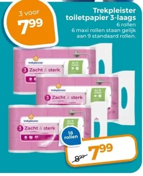 Aanbieding: toiletpapier 3-laags
