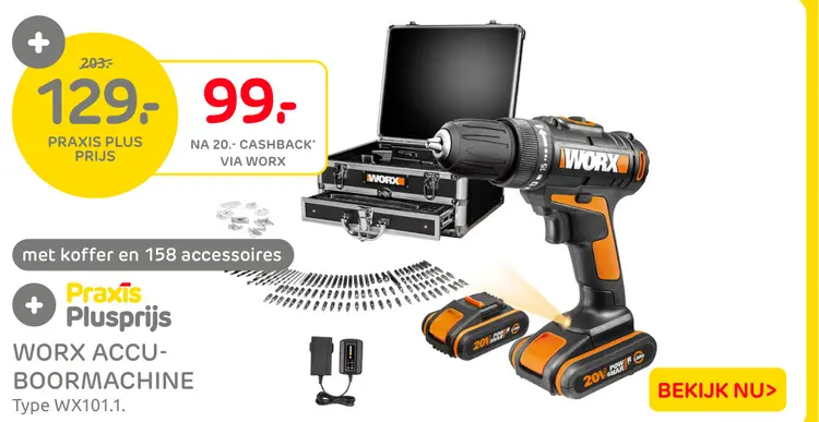 Aanbieding: Worx accu-boormachine