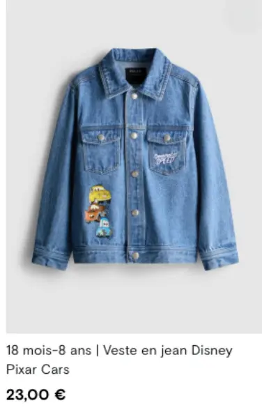 Offre: Veste en jean Disney Pixar Cars
