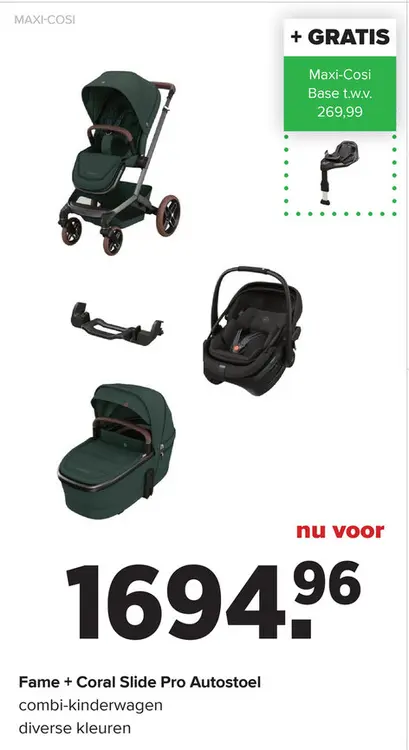 Aanbieding: Fame + Coral Slide Pro Autostoel