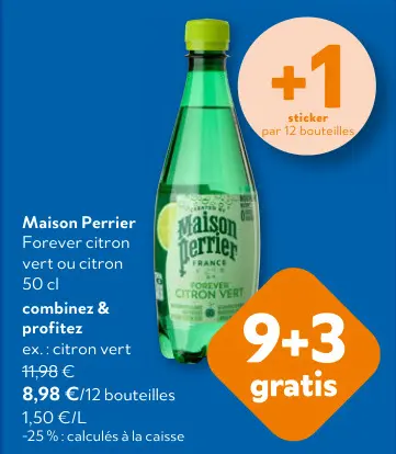 Offre: Maison Perrier Forever citron vert ou citron