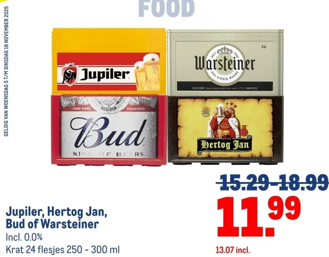 Aanbieding: Jupiler, Hertog Jan, Bud of Warsteiner