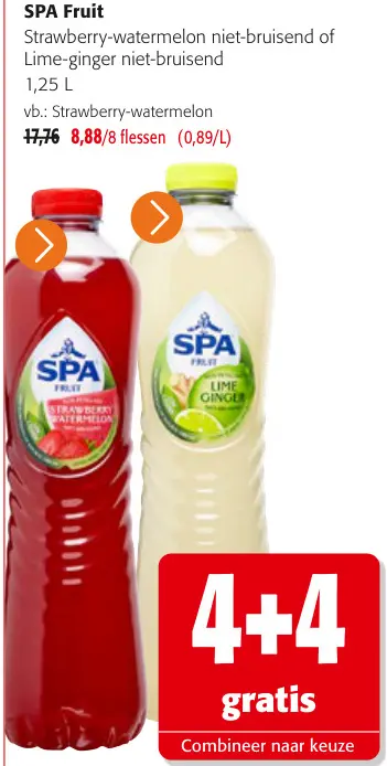 Promotie: Strawberry-watermelon niet-bruisend of Lime-ginger niet-bruisend