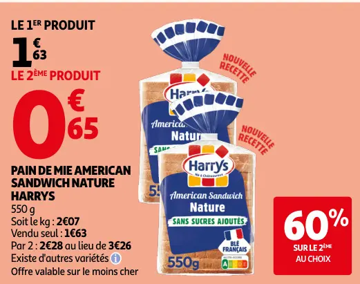 Promotie: Pain de mie american sandwich nature