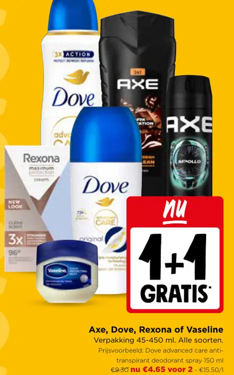 Promotie: Axe, Dove, Rexona of Vaseline