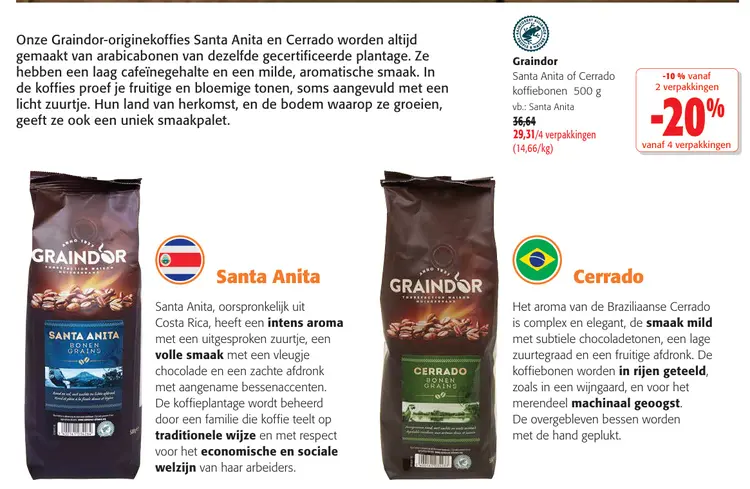 Promotie: Graindor Santa Anita of Cerrado koffiebonen