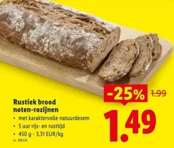 Promotie: Rustiek brood noten-rozijnen