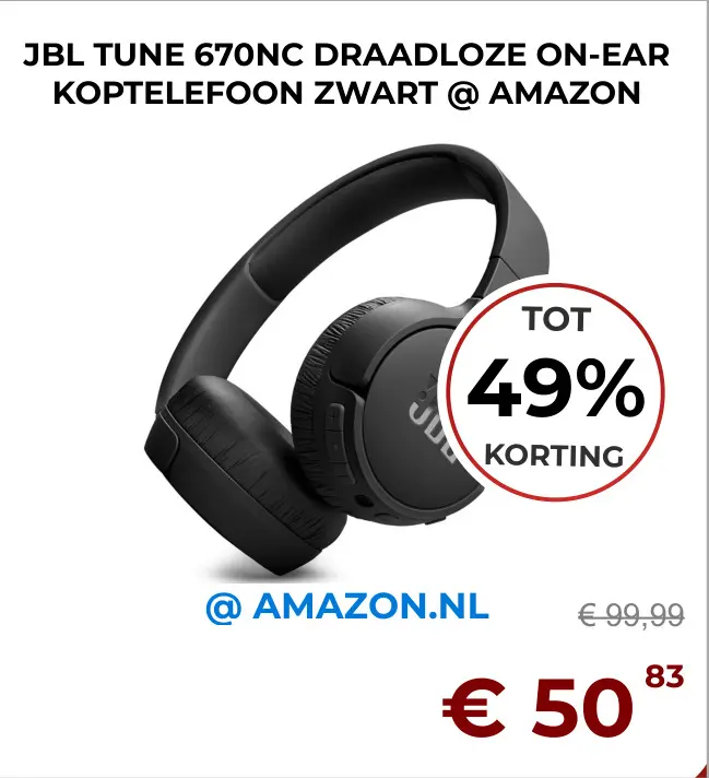 Aanbieding: Jbl tune 670nc draadloze on-ear koptelefoon z