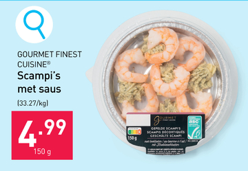 Aanbieding: Scampi's met saus