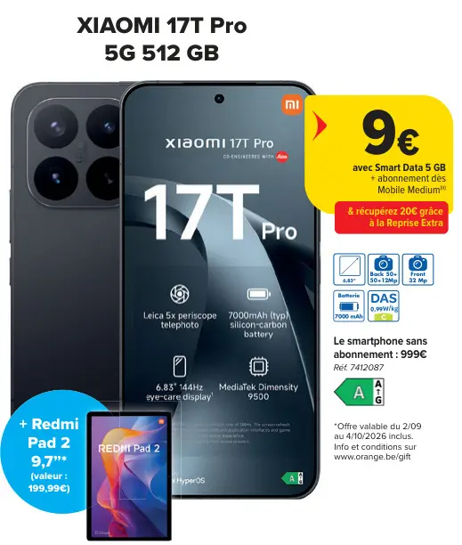 Offre: XIAOMI 17T Pro 5G 512 GB