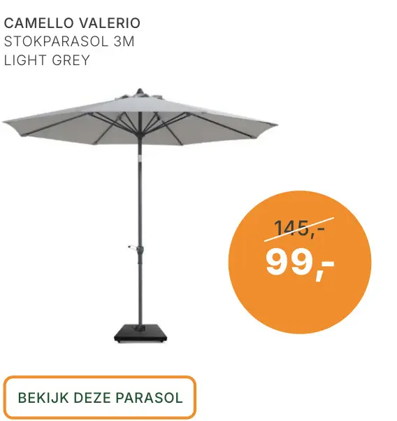Aanbieding: Camello valerio stokparasol
