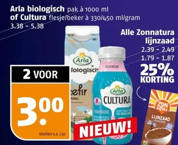 Aanbieding: Arla biologisch of Cultura