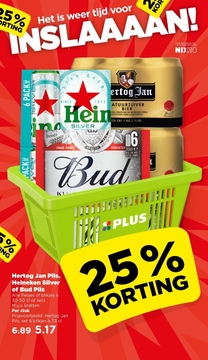 Aanbieding: Hertog Jan Pils, Heineken Silver of Bud Pils