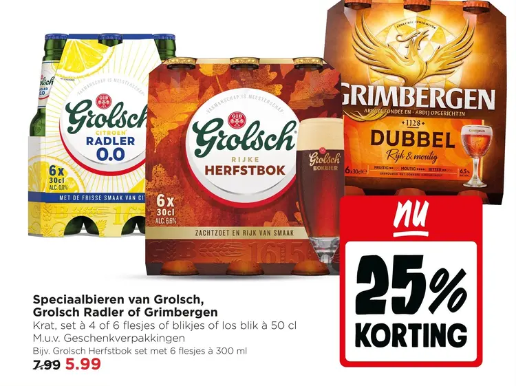 Aanbieding: Speciaalbieren van Grolsch, Grolsch Radler of