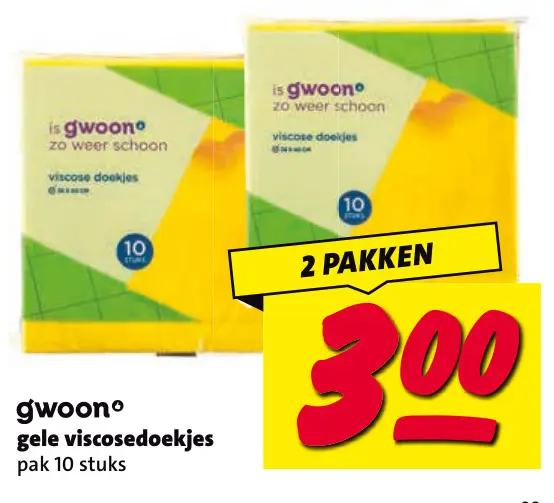 Aanbieding: Gele viscosedoekjes
