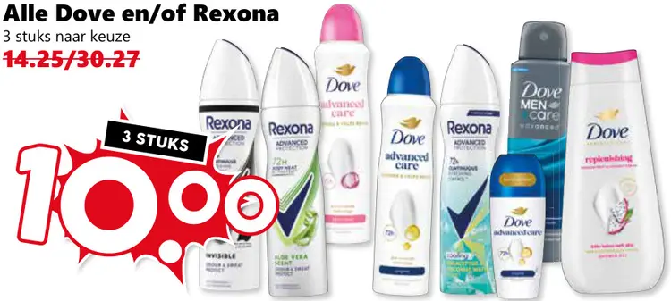 Aanbieding: Alle Dove en/of Rexona