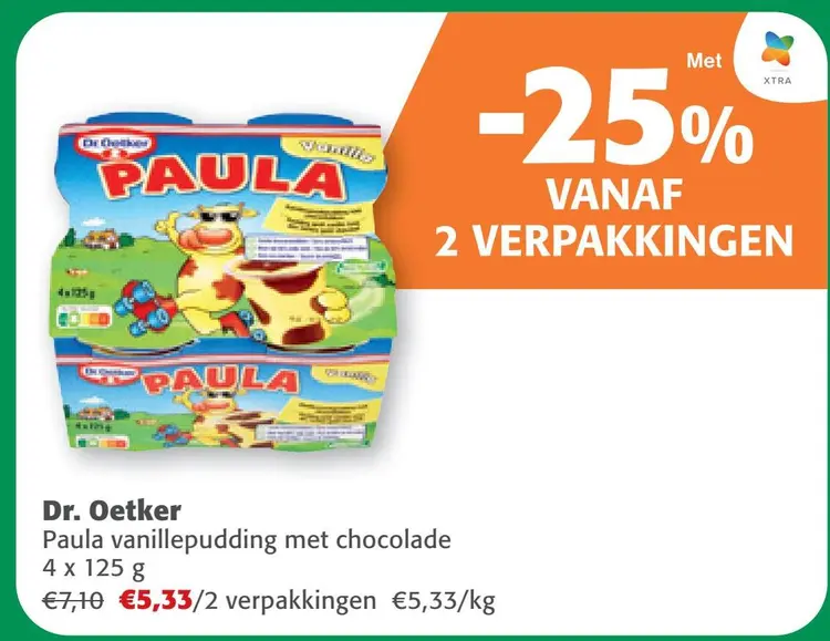 Aanbieding: Paula vanillepudding met chocolade