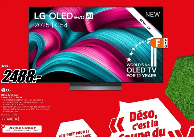 Offre: LG OLED evo AI 2025 | C54 Smart TV OLED 4K