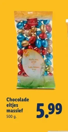 Aanbieding: Chocolade eitjes massief