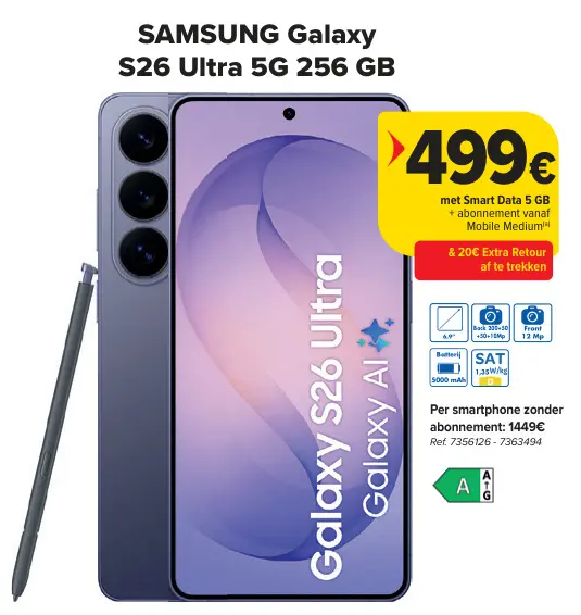 Promotie: Galaxy S26 Ultra 5G 256 GB