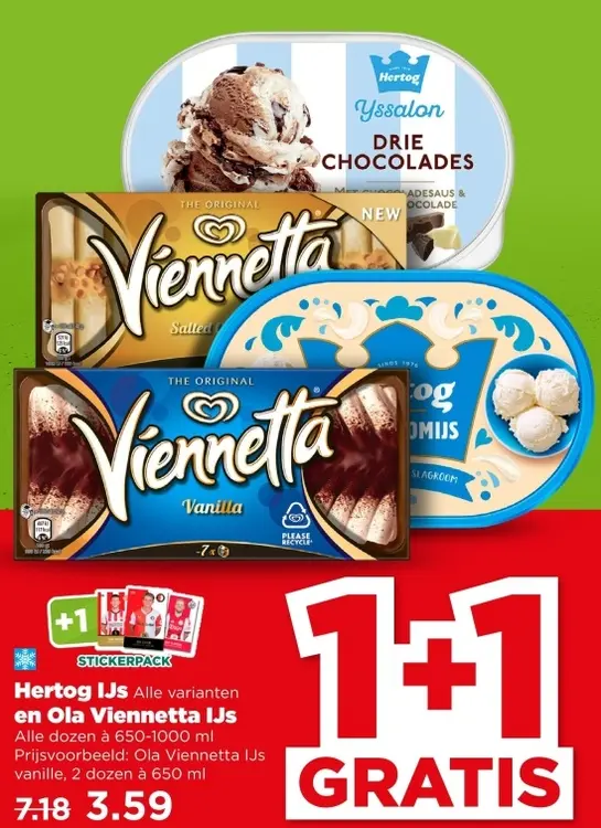 Aanbieding: Hertog IJs en Ola Viennetta IJs