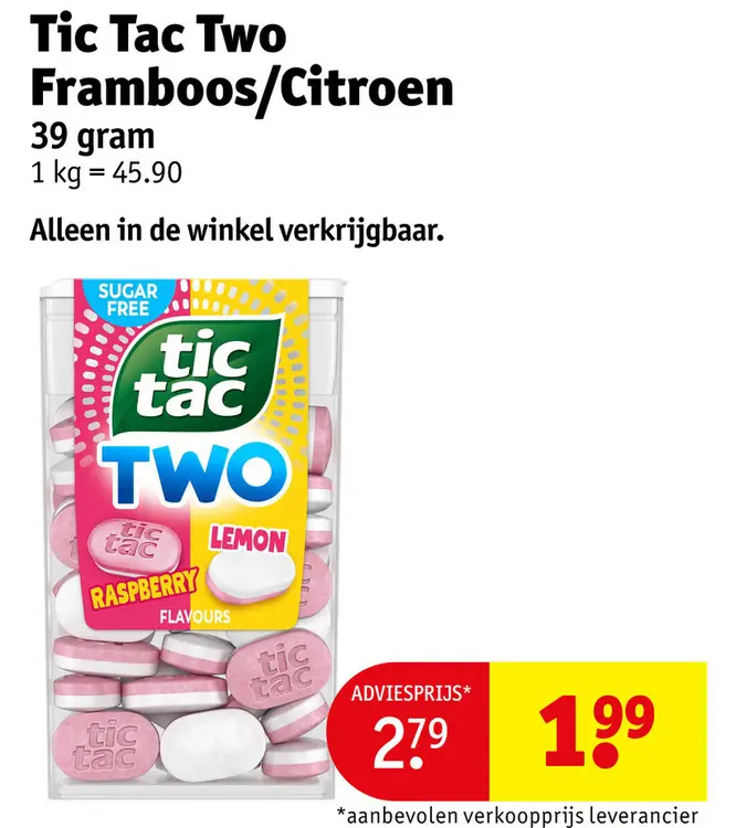 Promotie: Tic Tac Two Framboos/Citroen